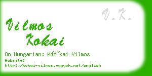 vilmos kokai business card